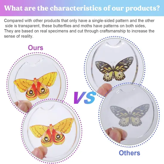 46 Pcs Double-Sided Faux Butterfly {3}