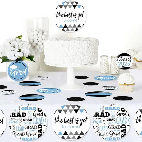 Big Dot of Happiness 2025 Light Blue Graduation Party Giant Circle Confetti - Party Decorations - Large Confetti 27 Count {6}