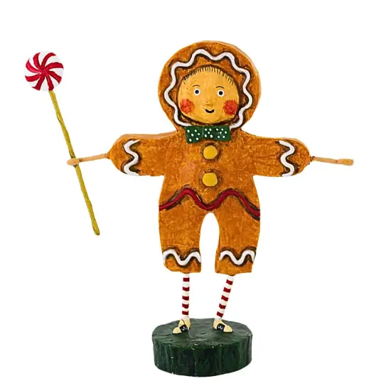 Lori Mitchell 5.75 In Gingerbread Boy & Girl Christmas Figurine Set , Lightweight Christmas Decor Peppermint Candy Christmas Brown {3}