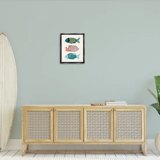 Stupell Industries Bright Tropical Fish Floater Framed Canvas Wall Art Design by Yvette St. Amant {2}