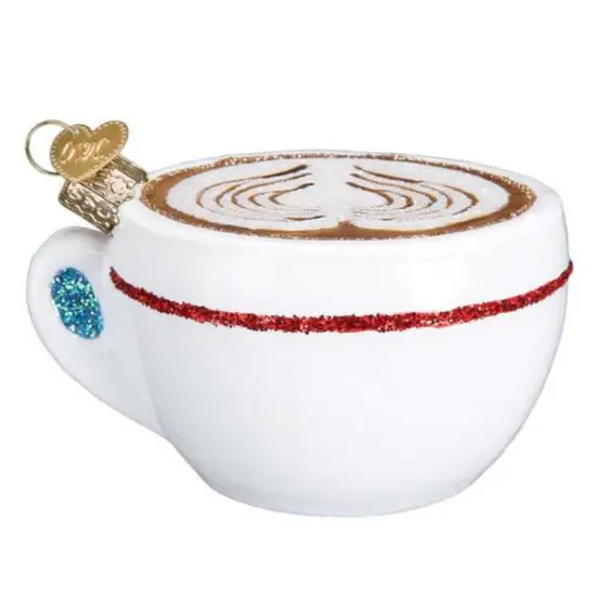 Old World Christmas 3.0 Inch Cappuccino Christmas Tree Ornament , Ornament Espresso Off-white {2}