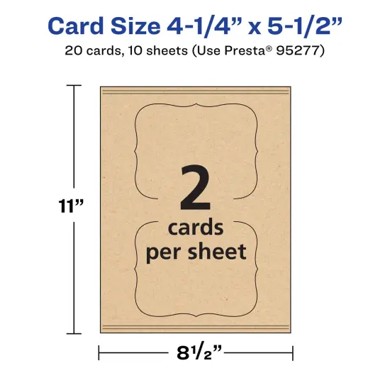 Avery 4-1/4" x 5-1/2" Rectangle Flourished Edge, Kraft Brown Postcards {5}