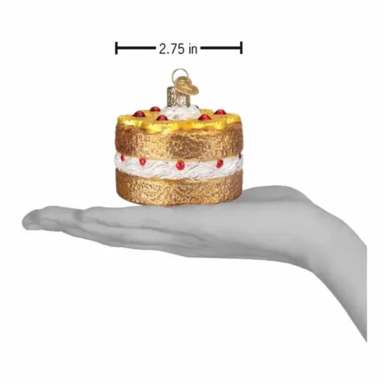 Old World Christmas 2.5 Inch Pineapple Upside Down Cake Tree Ornament , Food Dessert Cherries Beige {2}