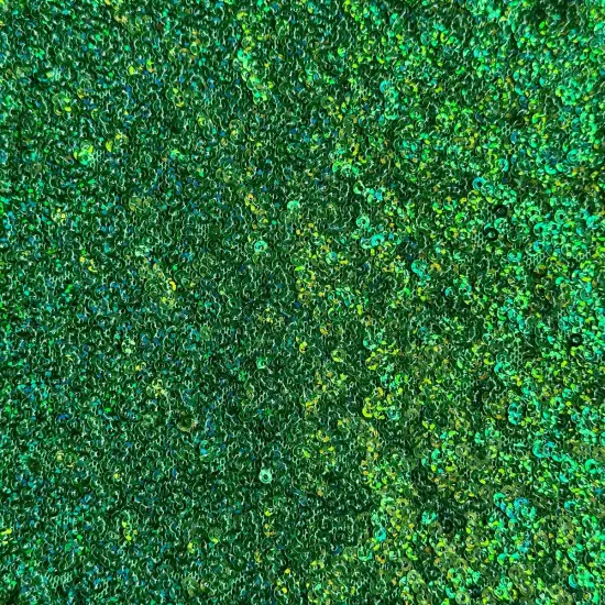 1 Yard Glitz Sequins Power Mesh Dancewear Fabric 36/60 Inch Width Hologram Green {1}
