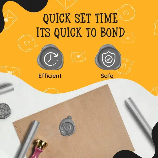 Artellius Premium Sealing Wax Sticks (Bulk 30 Pack) Wax Seal Glue Gun Sticks, Envelope Seal Wax for Stamp Seals - Perfect Wax Seal Sticks for Crafting, Invitations & Letters - Silver {3}