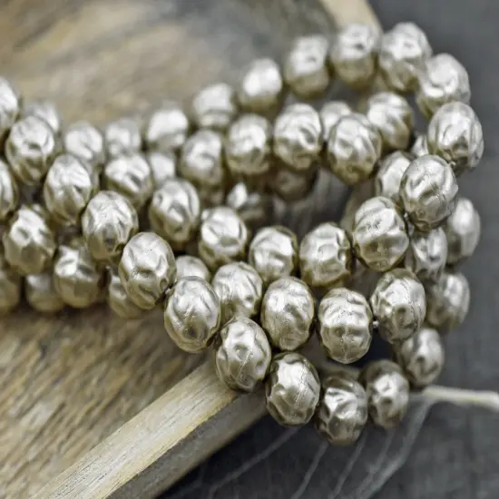Czech Glass Satin Taupe Pearl Baroque Round Beads -- Choose Your Size {3}