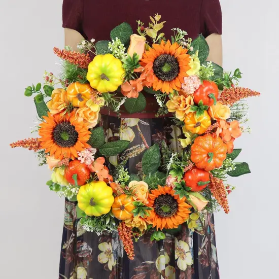 Artificial Autumn Fall Wreaths {5}