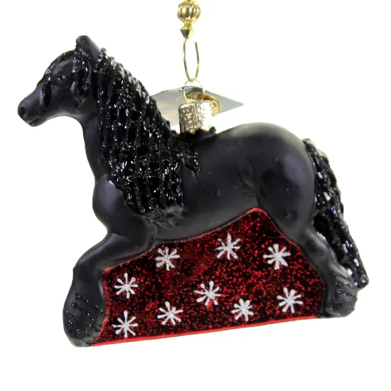 Old World Christmas 3.75 In Friesian Horse Tree Ornament , Netherlands Black {2}