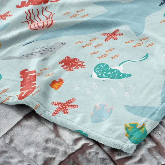 Universal Jaws Silk Touch Throw Blanket Coastal Sharks {5}