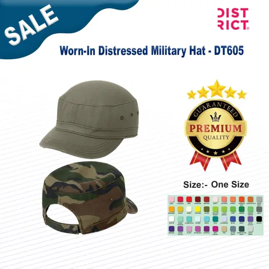 District&reg; Worn-In Distressed Military Hat Camo {3}