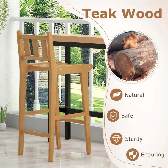 Costway 3 PCS Patio Bar Set Round Cocktail Table with 2 Armless Bar Height Stools {4}