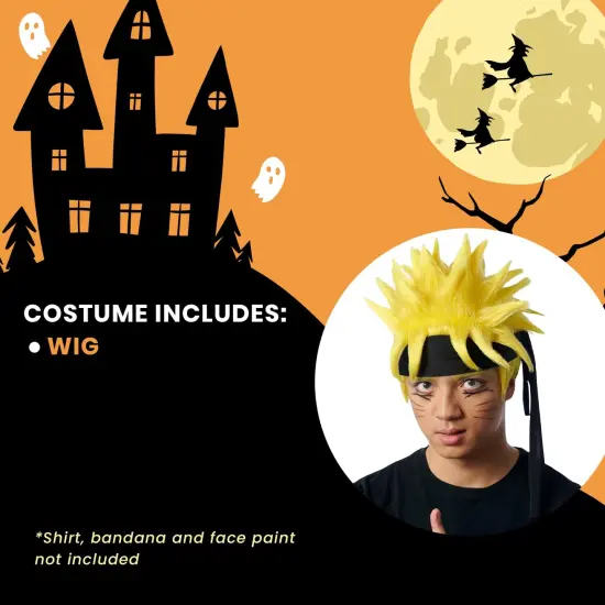 Anime Ninja Adult Yellow Costume Wig {6}