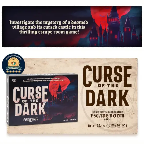 Professor Puzzle: Curse Of The Dark - A 2-Part Collaborative Escape Room Game, Uncover The Mysteries Of The Creature's Castle, Ages 14+, 1-6 Players {5}
