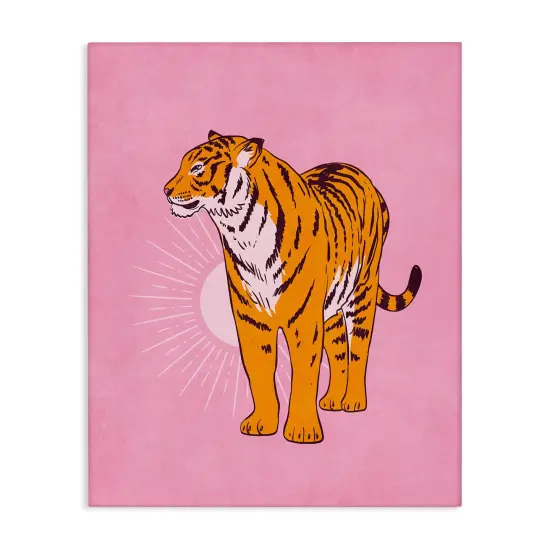 Stupell Industries Preppy Tiger Standing Canvas Wall Art Design by Nataly White {1}