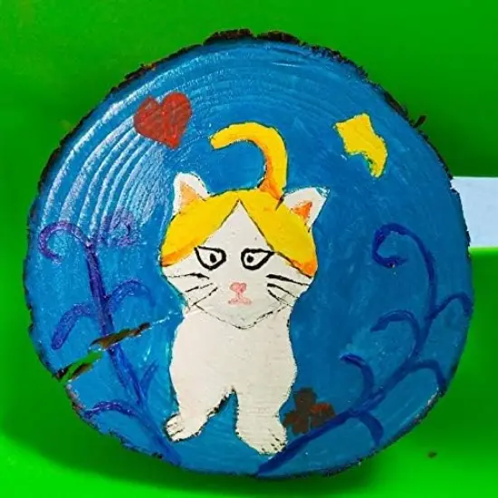 Unfinished Natural with Tree Bark Wood Slices 10 Pcs {3}