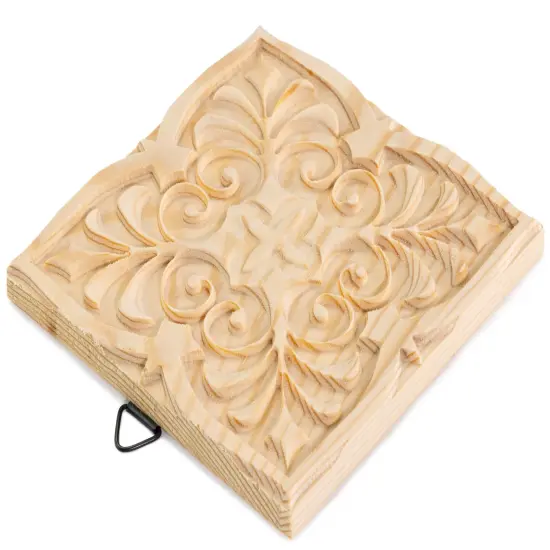 CousinDIY Paintable Wood Medallian 4"x4"-Palm Square {3}