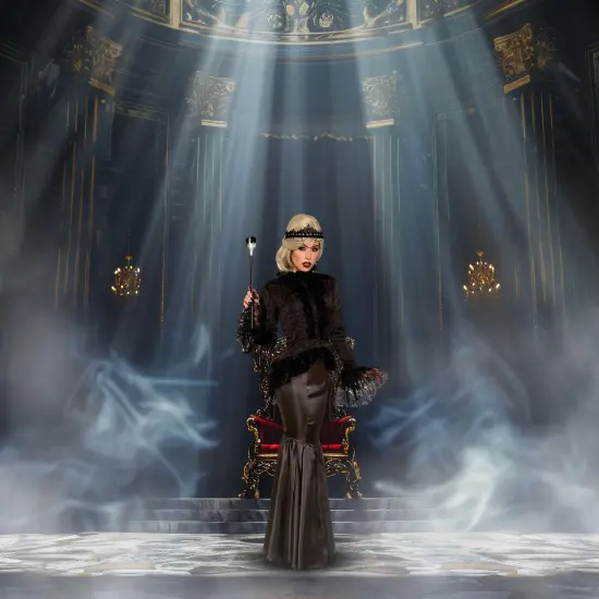 Dark Royalty Queen Blouse Women's Costume Top - Black {5}