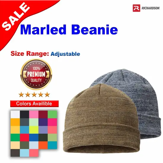 Richardson&reg; Marled Beanie Black/ Grey/ Chal {2}