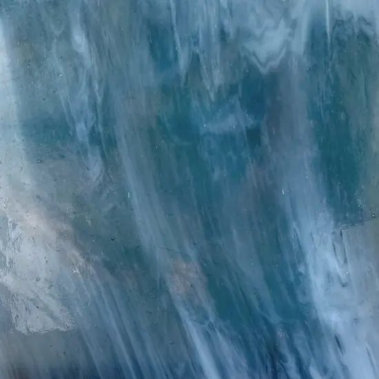 Steel Blue tr., White, Prisma COE 96 Fusible Glass Sheets / Mosaic Squares - 2 Pack {3}