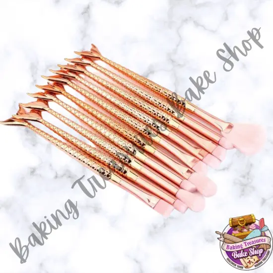 Rose GoldMermaid Brushes 10pc {2}