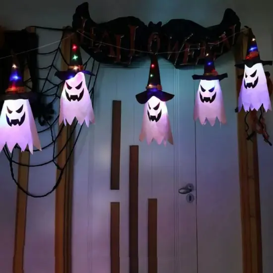 5 Pcs Halloween LED Ghost Skull String Lights {3}