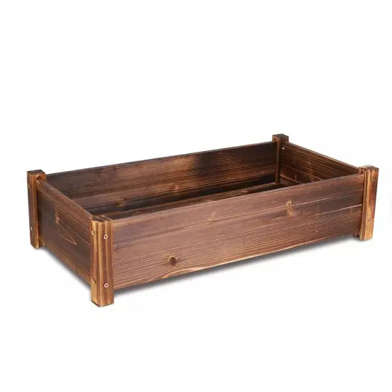 Raised Garden Bed Wood Planter Box Outdoor Planting Bed fr Vegetable Flower Herb {4}