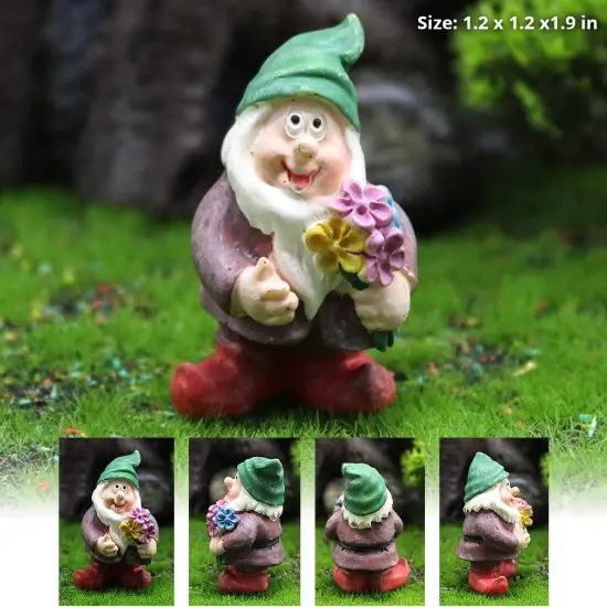 7 Pieces Fairy Garden Accessories, Garden Gnome Figurines , Miniature Gnome Figurines for Plant Pots Decor, Home Decoration, Fairy Garden {6}