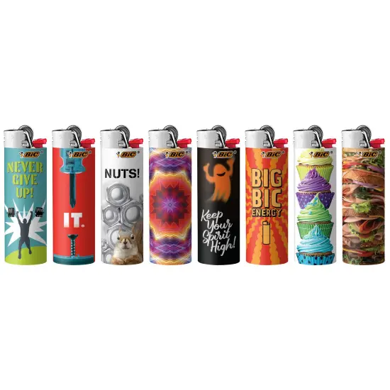 BIC Maxi Pocket Lighter, Special Edition Favorites Collection, Assorted Unique Lighter Designs, 50 Count Tray of Lighters {3}