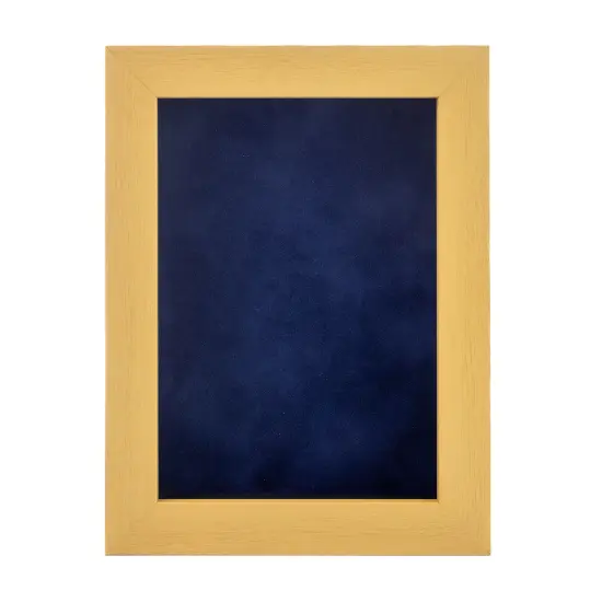 Classic Natural Wood Shadow Box Frame with Acrylic Front - Navy Blue Suede Backing, 30 Sizes {4}