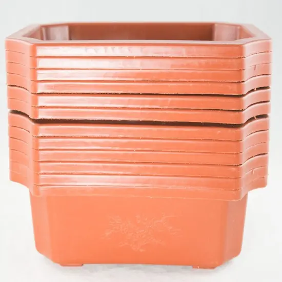 12 Rectangular Plastic Bonsai Training Pot, Cactus Planter 9.25"x 6.5"x 2.75" {2}