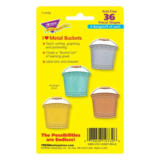 I &hearts; Metal Buckets Mini Accents Variety Pack, 36 Per Pack, 6 Packs {3}
