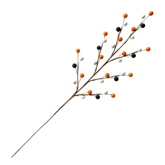 Halloween Berry Stems Orange, Black & White-3PCS {1}