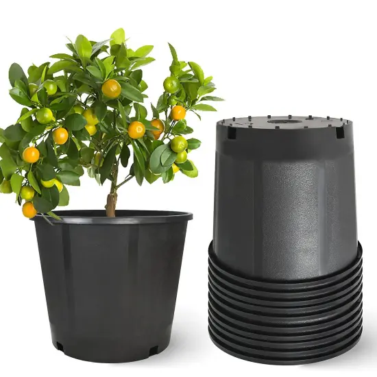 Heavy Duty Premium Black Plastic Nursery Plant Container Garden Planter Pot 3gal {1}