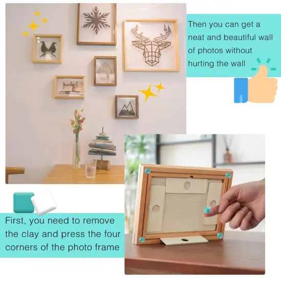 hitsuki Adhesive Poster Sticky Tack Putty Multipurpose Mounting Putty Tacky Putty, Sticky Putty Poster Ticky Tack Wall Putty for Hanging Things Pictures Reusable Removable,192 Pcs,Light Blue+White {6}