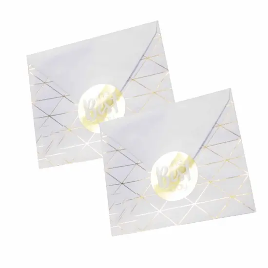 Gold Foil Envelope Treat Bags with Stickers Bulk 50 Pc {4}