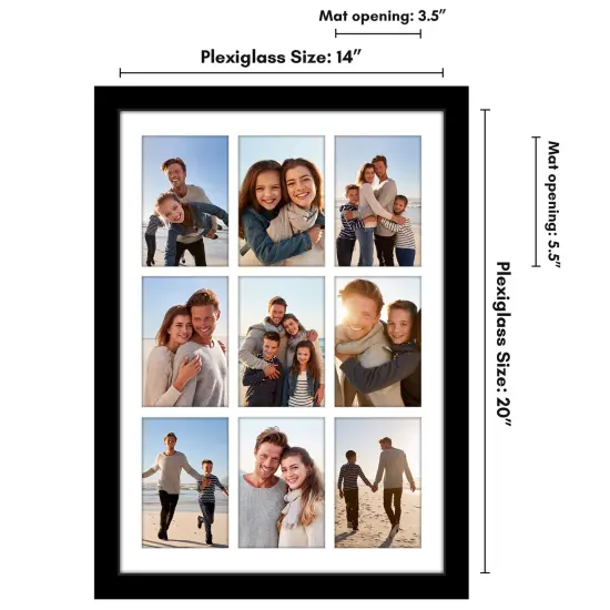 Americanflat 14x20 Collage Picture Frame - Fits Nine 4x6 Photos or One 14x20 Photo {8}