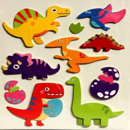 Designer Colorful Dinosaurs Dimensional Stickers {1}