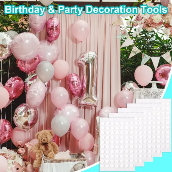 350 Pieces Double-Sided Adhesive Dots, 6mm Clear Removable Sticky Adhesive Putty,Glue Acrylic No Trace Sticky Putty Waterproof Dot Stickers for Balloons, Envelopes, Notes, Photos {4}