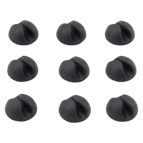 Cabledrop Minis Cord Management, Black, Pack of 9 {1}