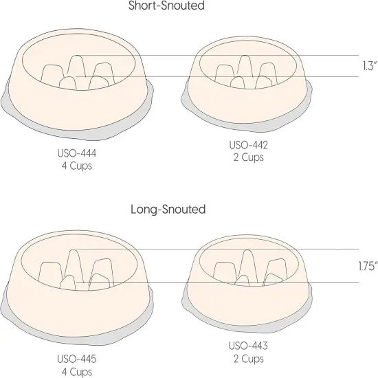 IRIS USA 2Cup/4Cup Slow Feeder Dog Bowl for Pets Tan {4}