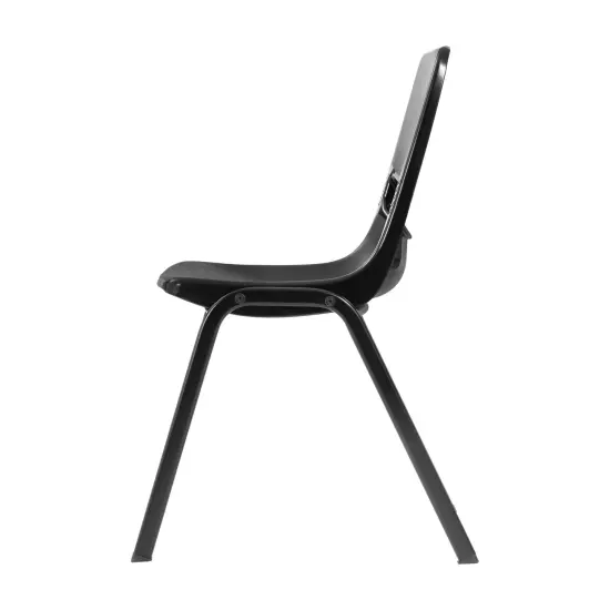 Emma and Oliver Jacobs Stackable Flex Comfort Classroom Chair with Ergonomic Flex Back and Heavy-Duty, Powder-Coated Steel Frame Black {6}