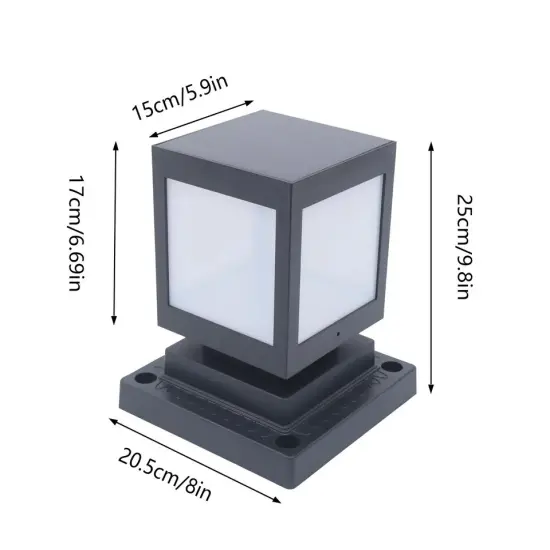 Outdoor Square Pillar Lamp Post Sconce Lantern Light Garden Lawn Landscape Lamp {3}
