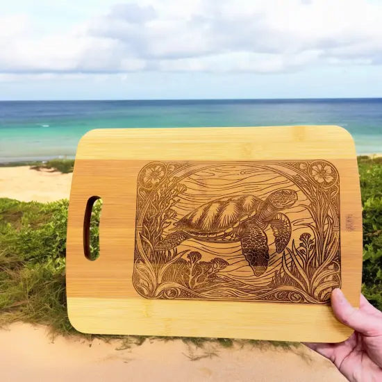 Bamboo - Sea Turtle Cutting Board 14''x9.5''x.5'' {5}