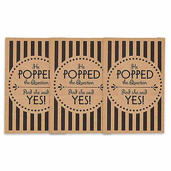 Wedding Popcorn Kraft Paper Treat Bags 5 1/4" x 8" - 12 Pc. {5}