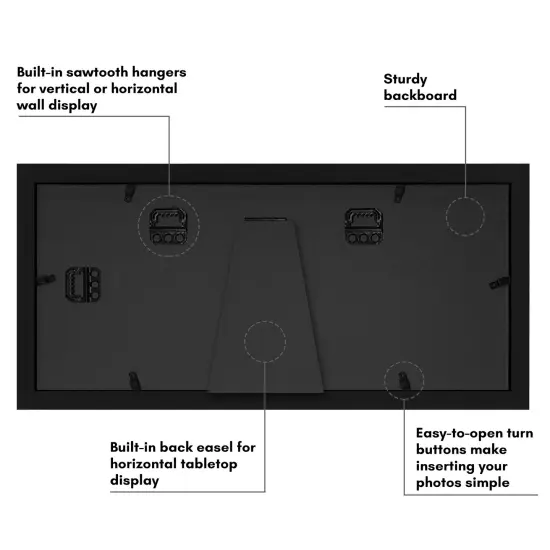 Americanflat 5.5x14 Collage Picture Frame - Fits Three 3x3 Photos or One 5.5x14 Photo {12}