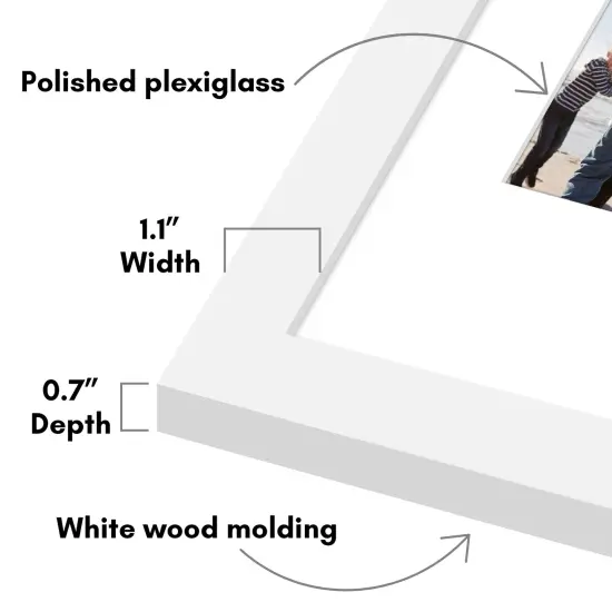 Americanflat 12x28 Collage Picture Frame - Fits One 8x10 Photo, Two 4x6 Photos, and Two 5x7 Photos or One 12x28 Photo {3}