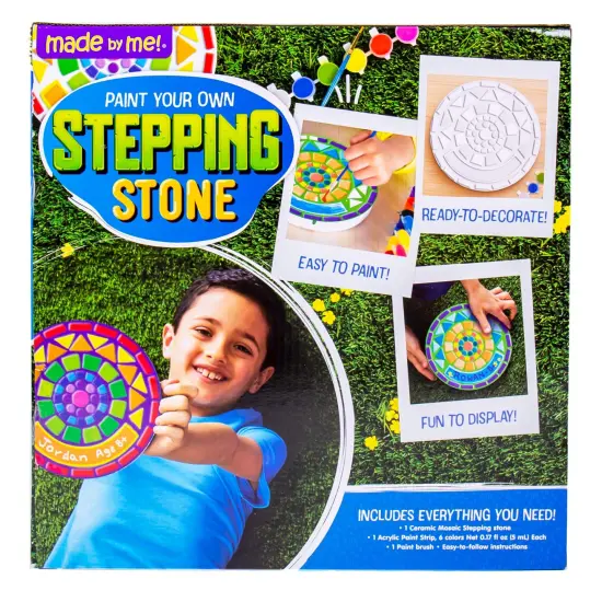 Paint Your Own Mosaic Stepping Stone, Custom Name Garden Stone, DIY Stepping Stone Kit, Great Spring & Summer Painting Activity, Arts & Crafts Kit for Kids Ages 5, 6, 7, 8, 9 {5}