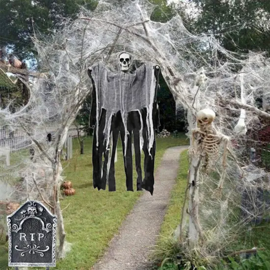 300 Sqft Spider Webs with 30 Fake Spiders,Stretchable DIY Cobwebs for Indoor/Outdoor Scary Atmosphere,Outside Garden Window Yard Tree home office Parties,Haunted Houses {6}
