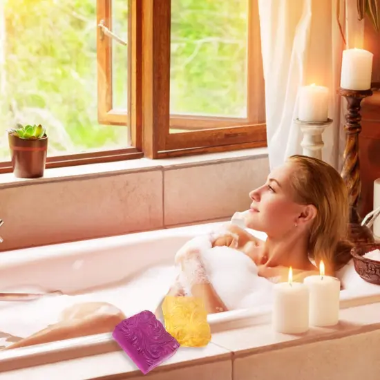 2 Pck 4-Cavity Ocean Wave Soap Mold/Silicone Sea Wave Cake Pan for Jelly Pudding Mousse Mould/DIY Handmade Nautical Cloud Swirls Pattern Soap Mold for Goat Milk Soap (3.5 Oz Cavities) {4}