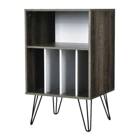 Costway Record Player Stand Turntable Stand Display Shelf Media Storage Cabinet Walnut {1}